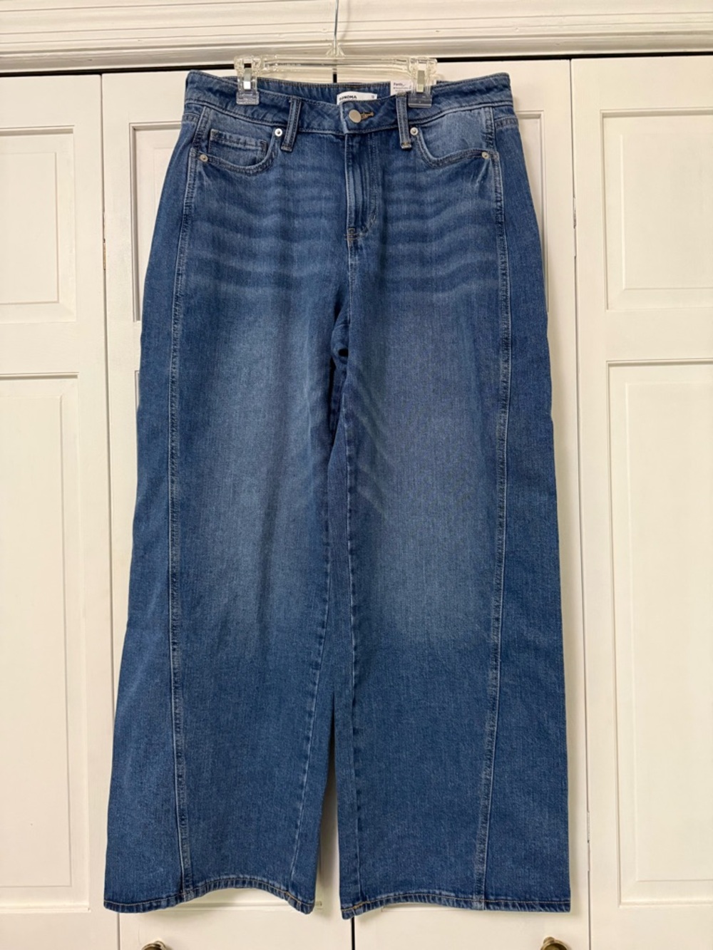NWT Sonoma Mid-Rise Wide Leg Stretch Medium Dark Wash Jeans Size 12